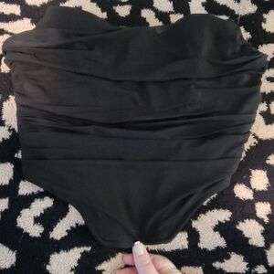 Steve Madden Black Boned Corset Tubed Top